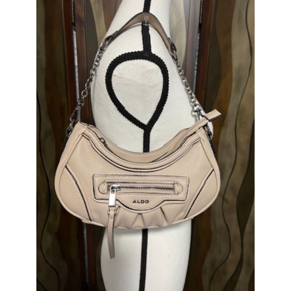 Aldo cream colored shoulder bag with chain strap